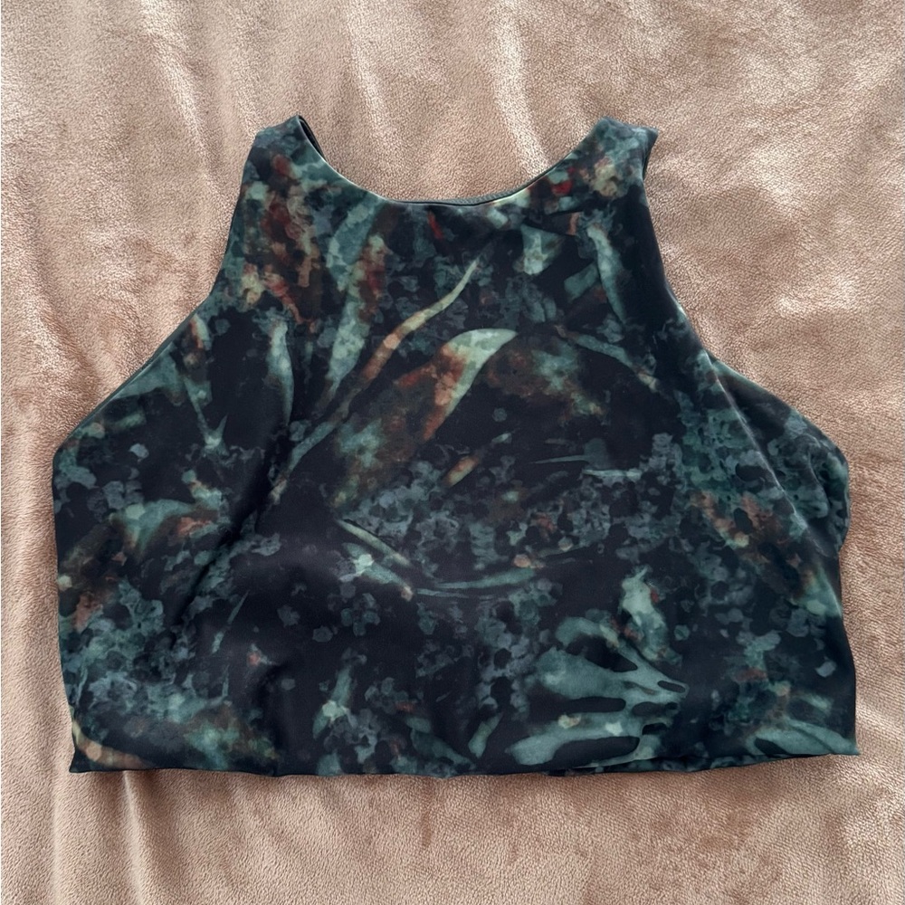 Lole Women's Sports Bra - Black and Green Pattern